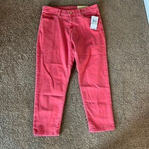 Brand new, coral Micheal kors cropped pants, size 8
